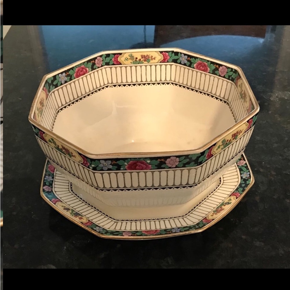 Vintage Booths silicon China Floral Octagonal Serveware Set